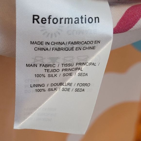 Reformation Marguerite Silk Midi Dress In Electra Floral Orange - Picture 11 of 13